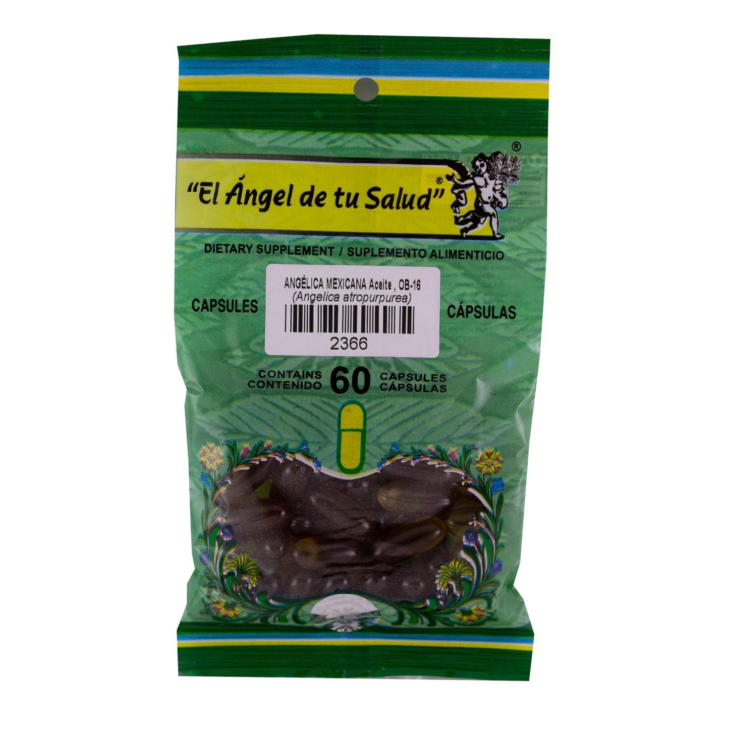 ANGÉLICA MEXICANA Aceite ™ Cápsula blanda bolsa verde 60