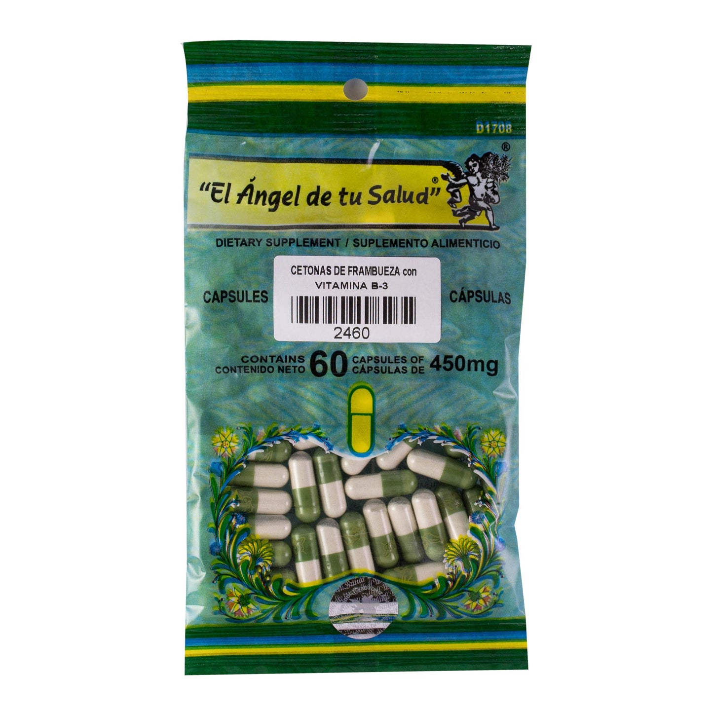 CETONAS DE FRAMBUEZA con VITAMINA B3 ™ Cápsula dura bolsa verde 60