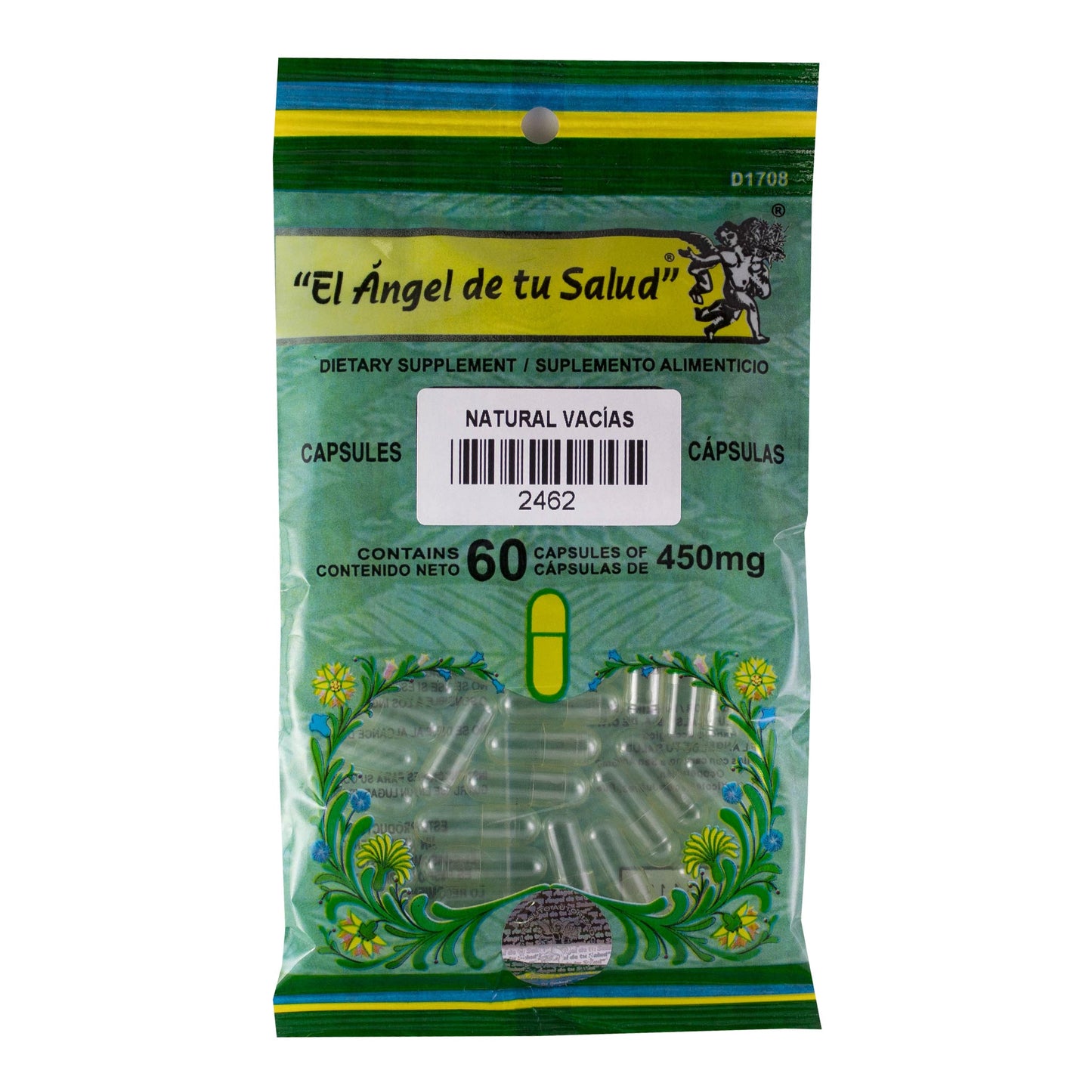 CÁPSULAS VACÍAS gelatina natural ™ Cápsula dura bolsa verde 60