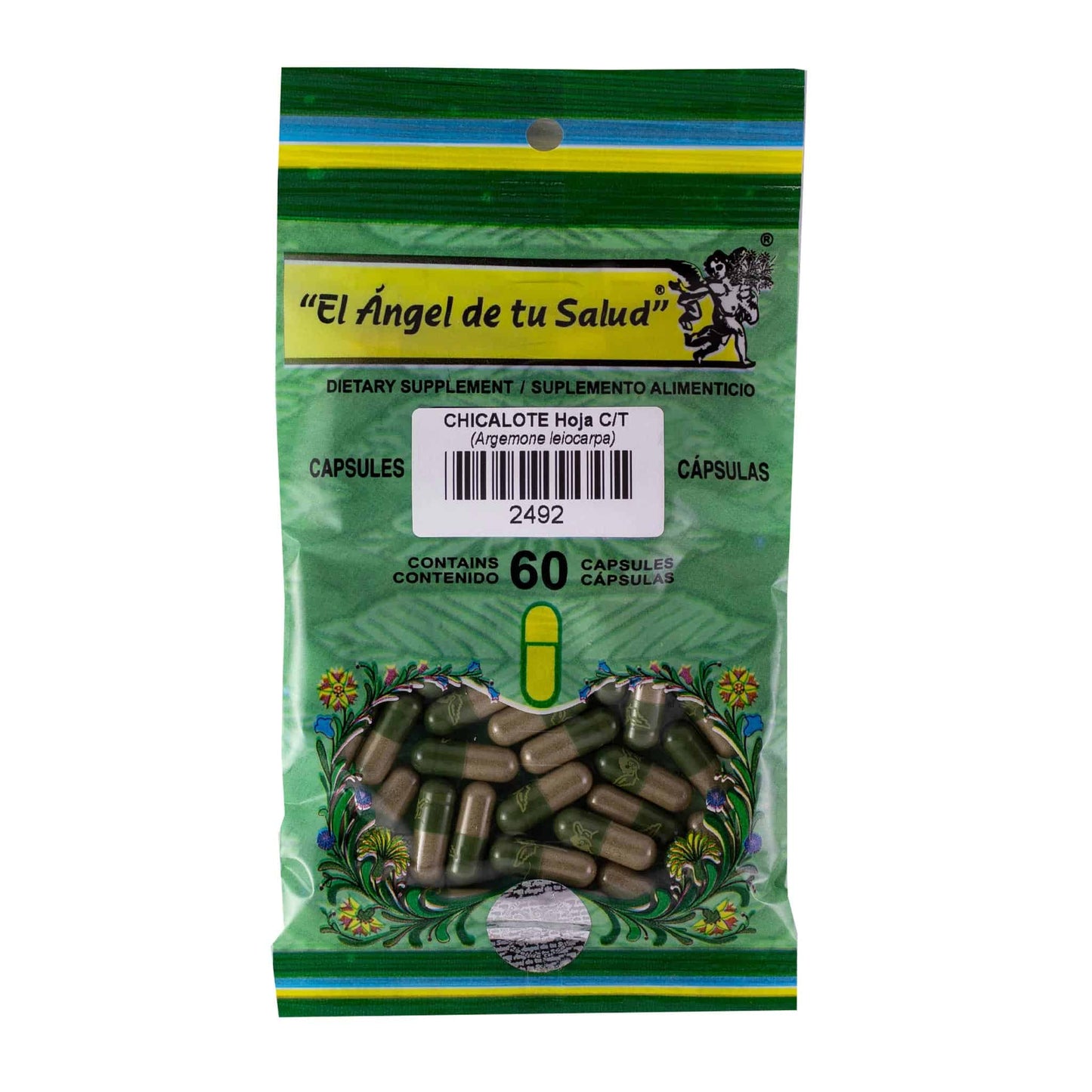 CHICALOTE hojas con tallo ™ Cápsula dura bolsa verde 60