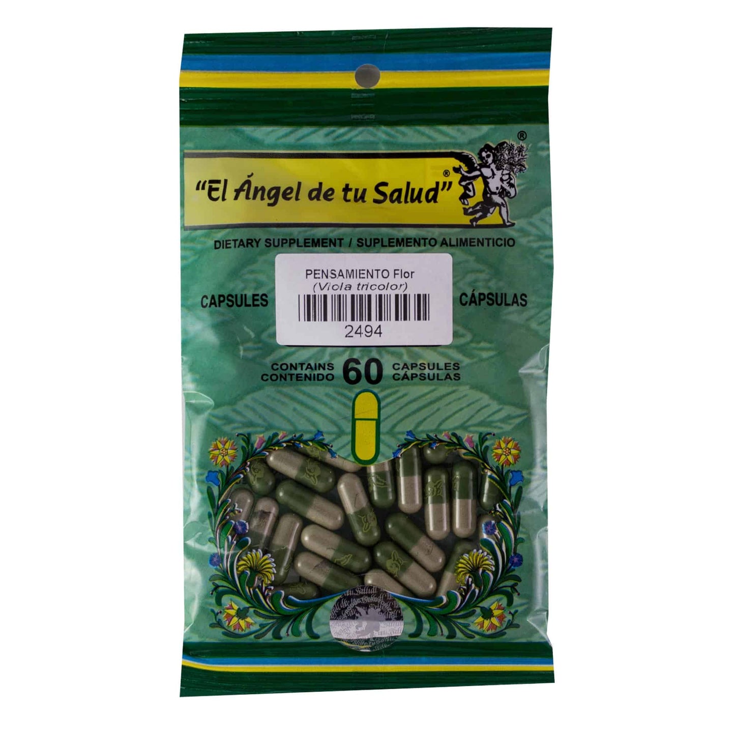 PENSAMIENTO flor ™ Cápsula dura bolsa verde 60u