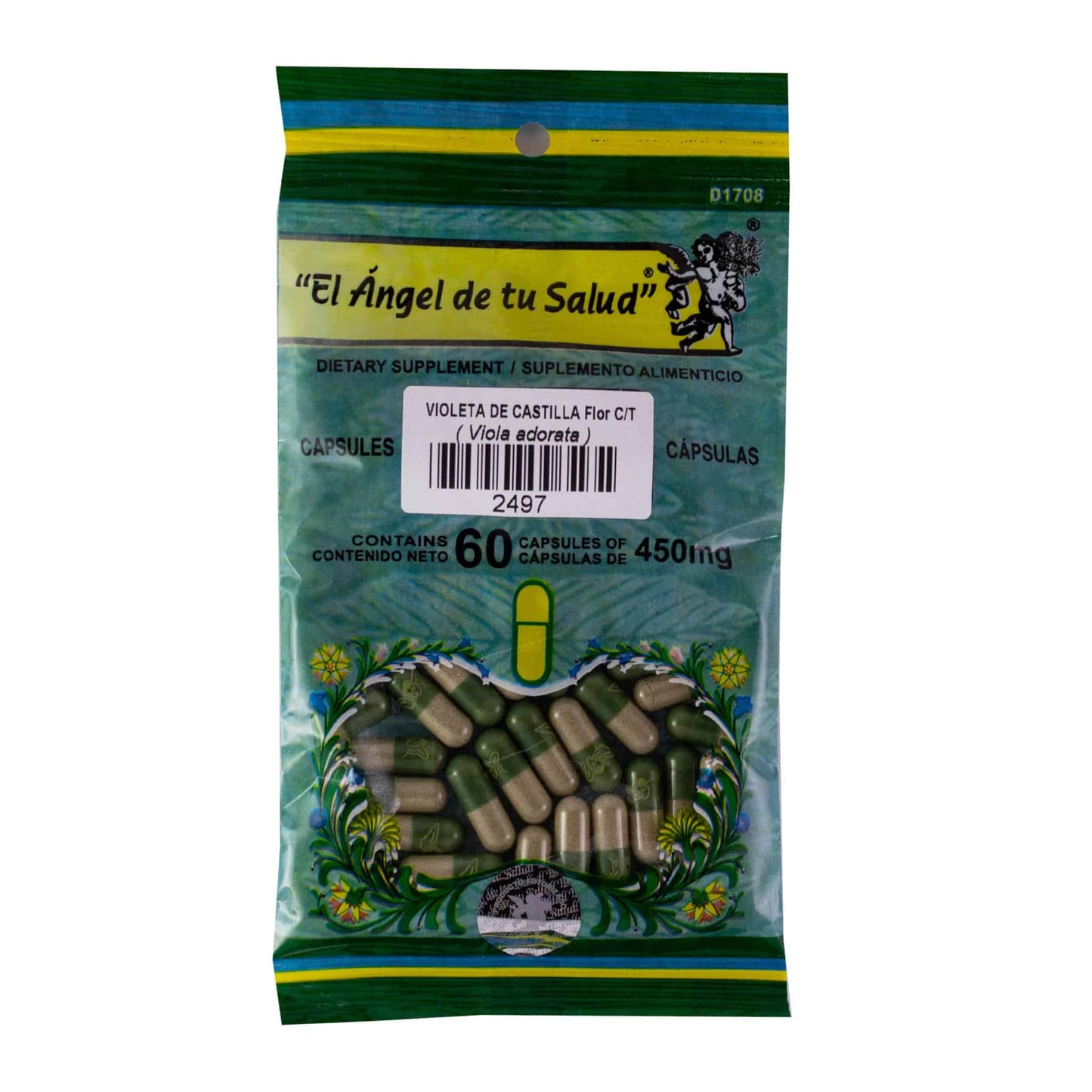 VIOLETA DE CASTILLA flor con tallo ™ Cápsula dura bolsa verde 60