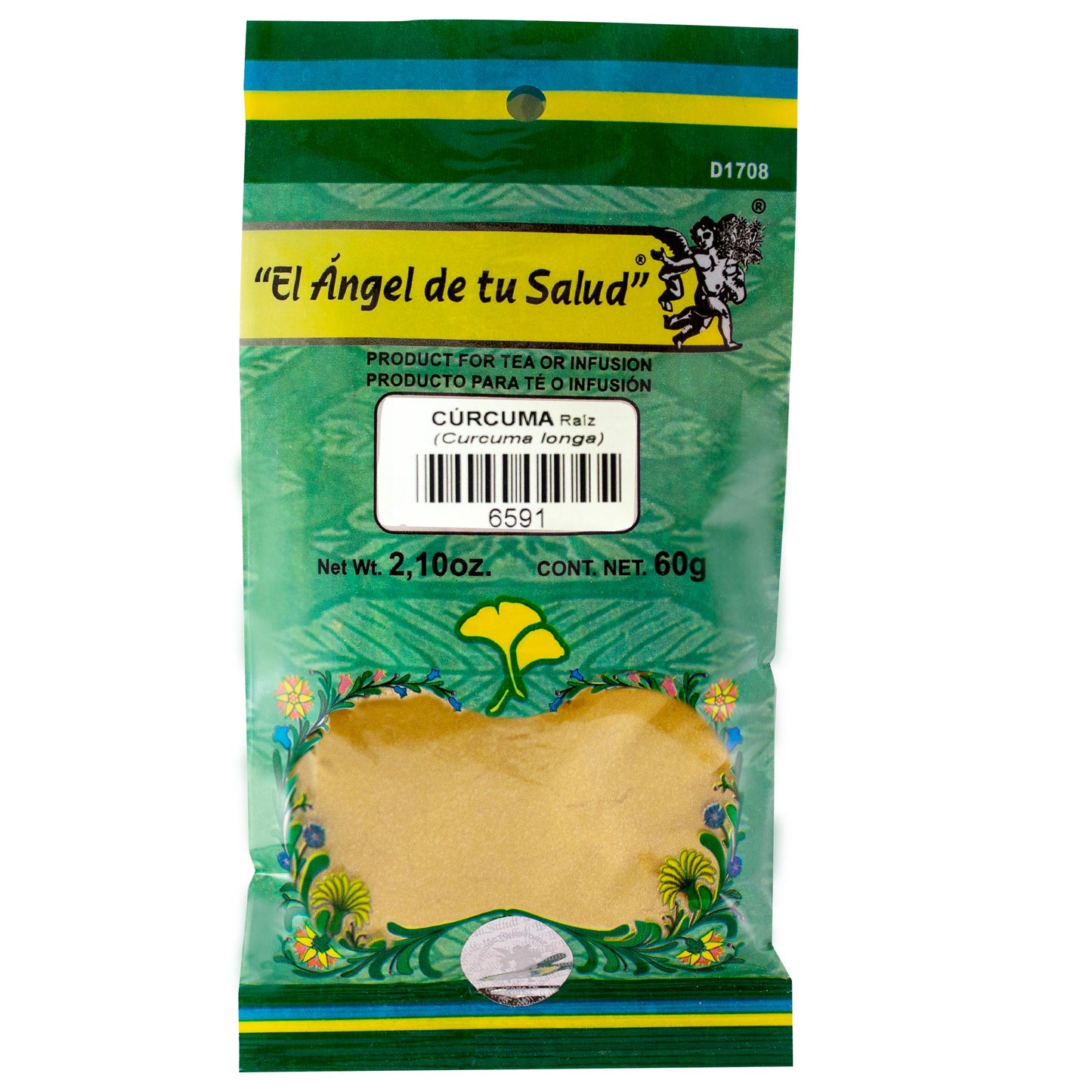 CÚRCUMA raíz ™ Polvo bolsa verde 60g