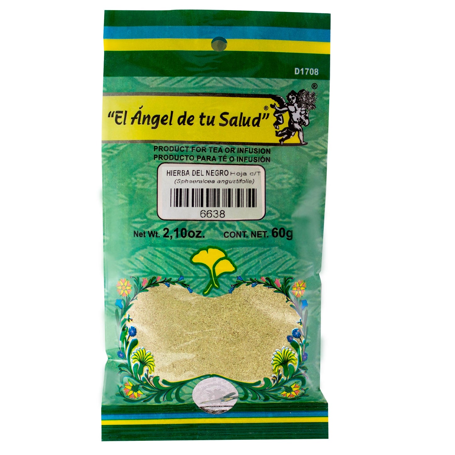 HIERBA DEL NEGRO hojas con tallo ™ Polvo bolsa verde 60g