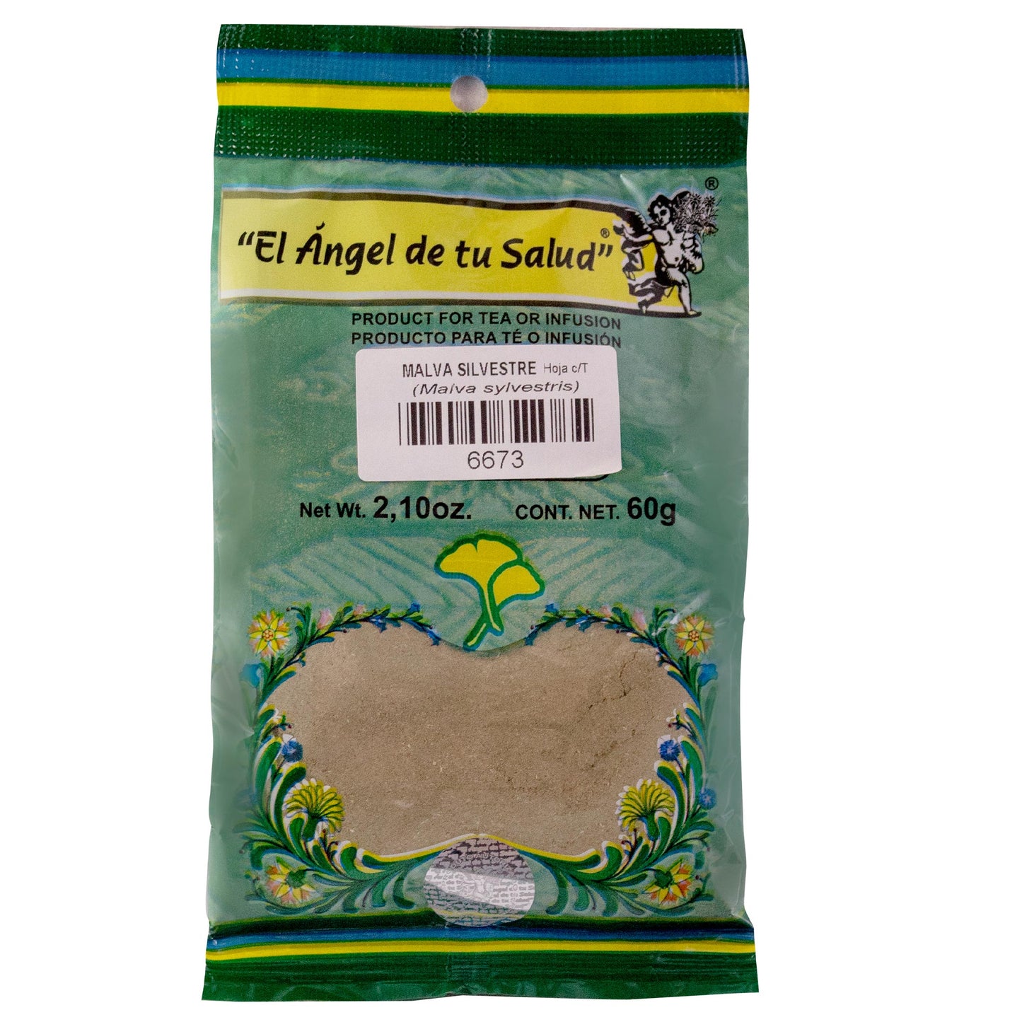 MALVA SILVESTRE hojas con tallo ™ Polvo bolsa verde 60g