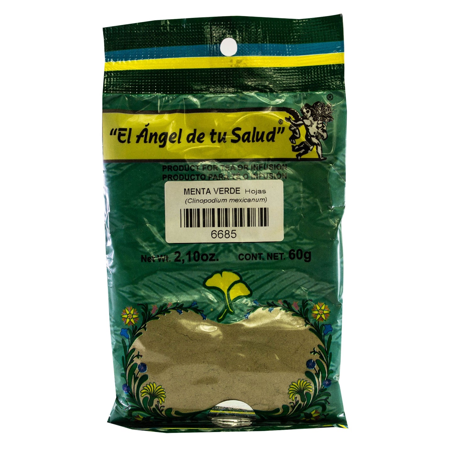 MENTA VERDE hojas ™ Polvo bolsa verde 60g