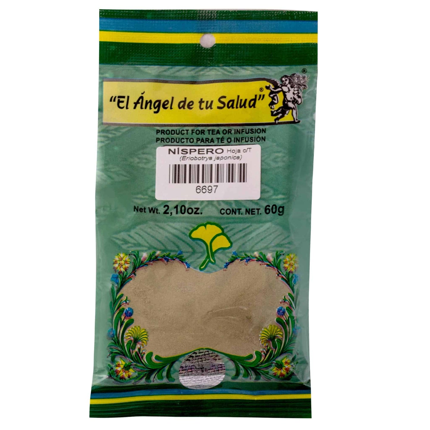 NÍSPERO hojas con tallo ™ Polvo bolsa verde 60g
