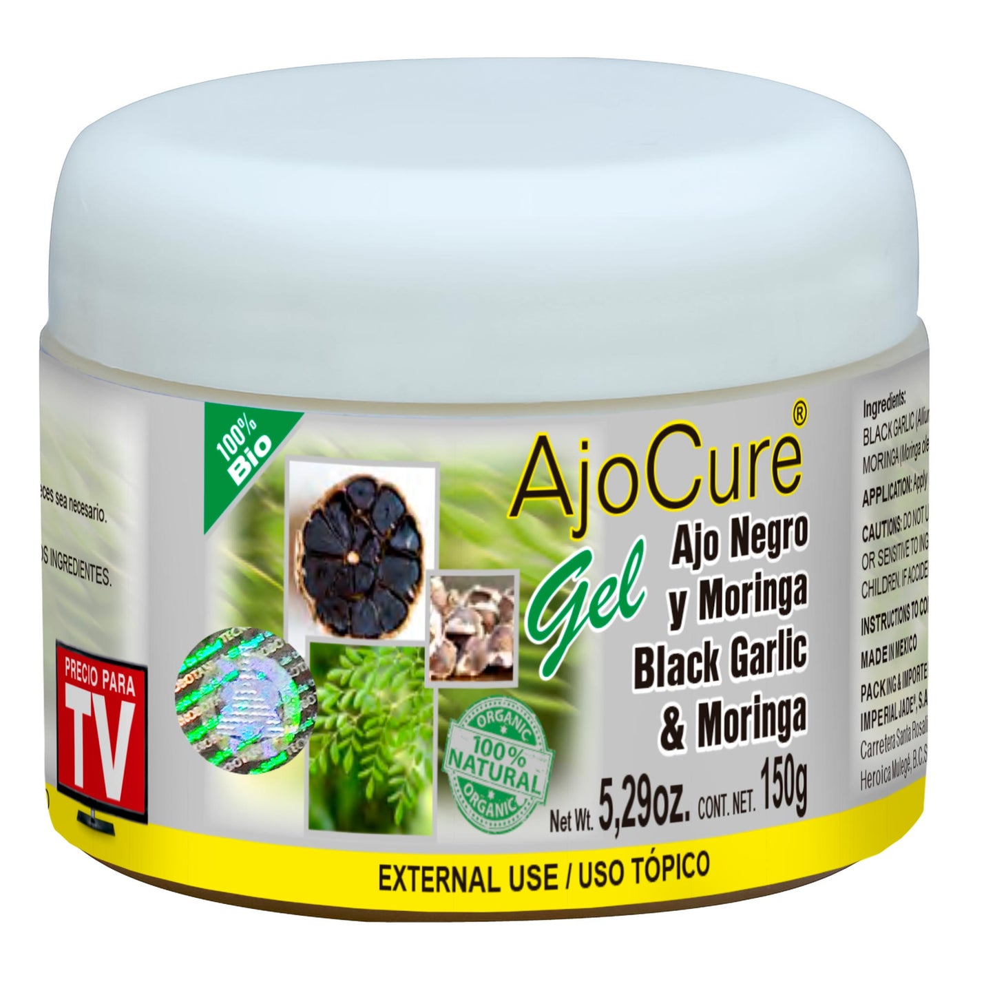 Gel corporal AJOCURE ® ajo negro y moringa tarro 150g