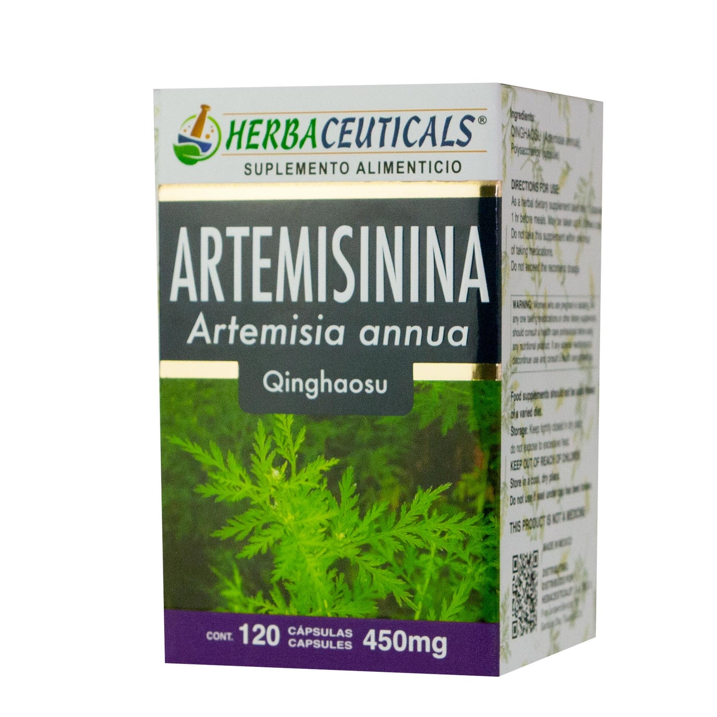 Cápsulas HERBACEUTICALS ® artemisinina caja frasco 120