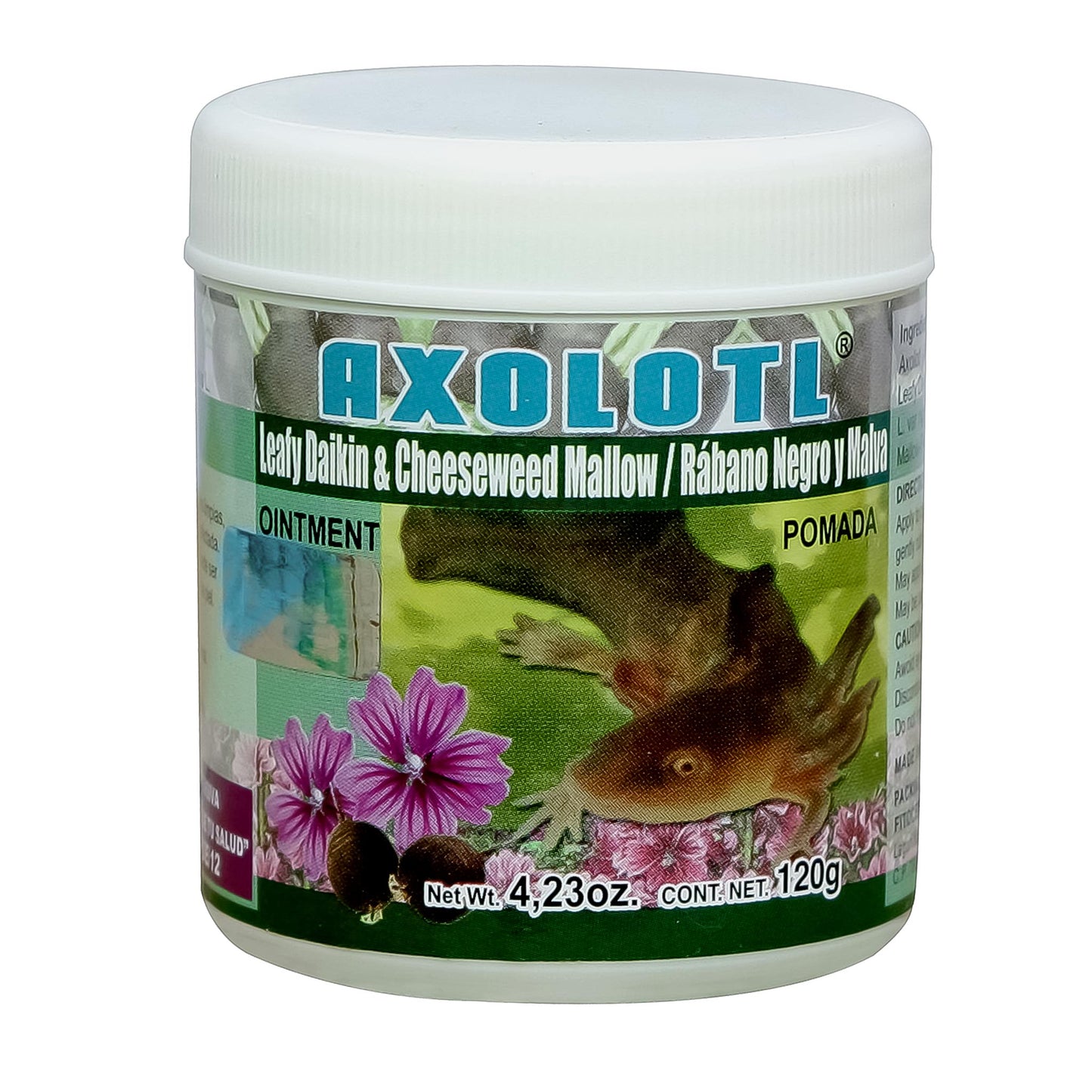 Pomada AXOLOTL ® rabano negro con malva tarro 120g
