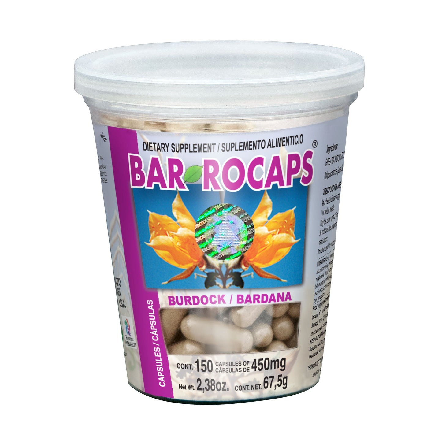 Cápsulas BARROCAPS ® bardana frasco 150