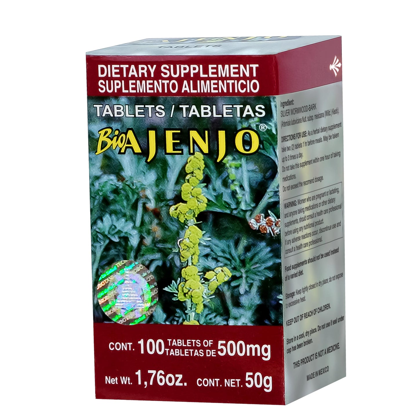 Tabletas BIOAJENJO ® corteza de azumate de puebla caja frasco 100