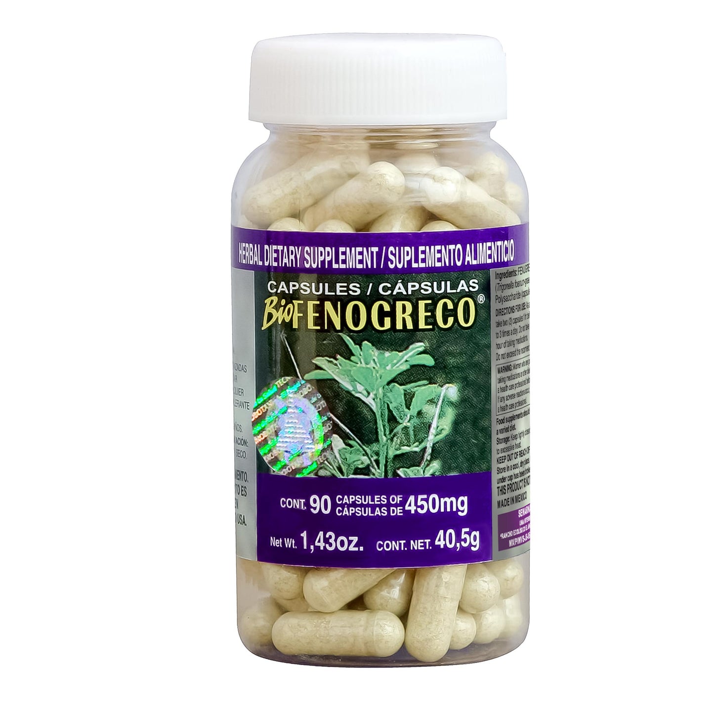 Cápsulas BIOFENOGRECO ® fenogreco semilla frasco 90