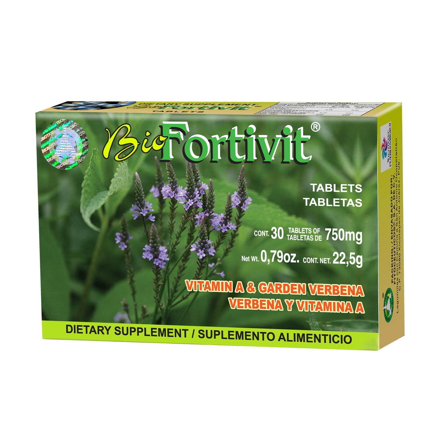 Tabletas BIOFORTIVIT ® verbena con vitamina A caja blister 30