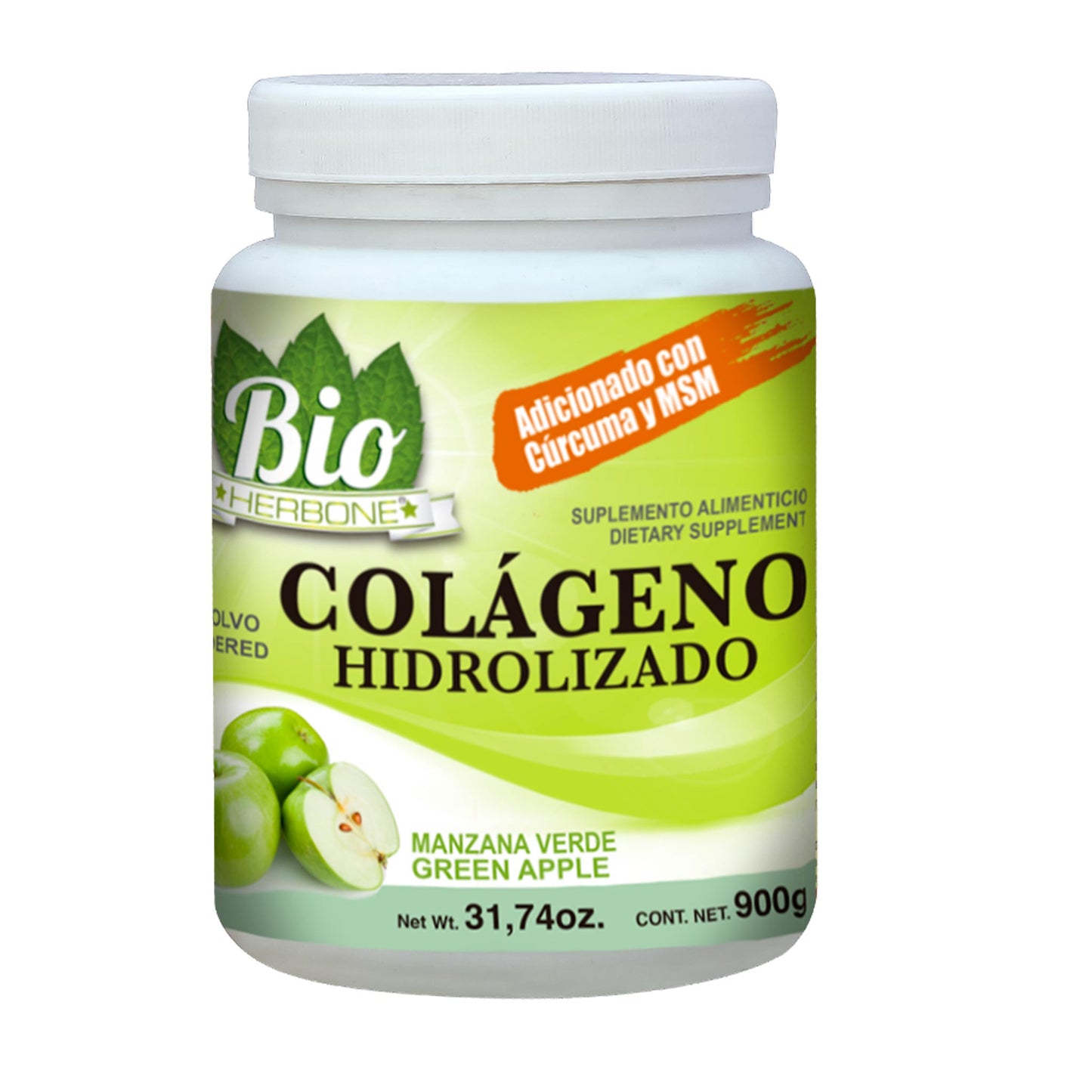 Polvo BIO HERBONE ® colágeno hidrolizado manzana bote 900g