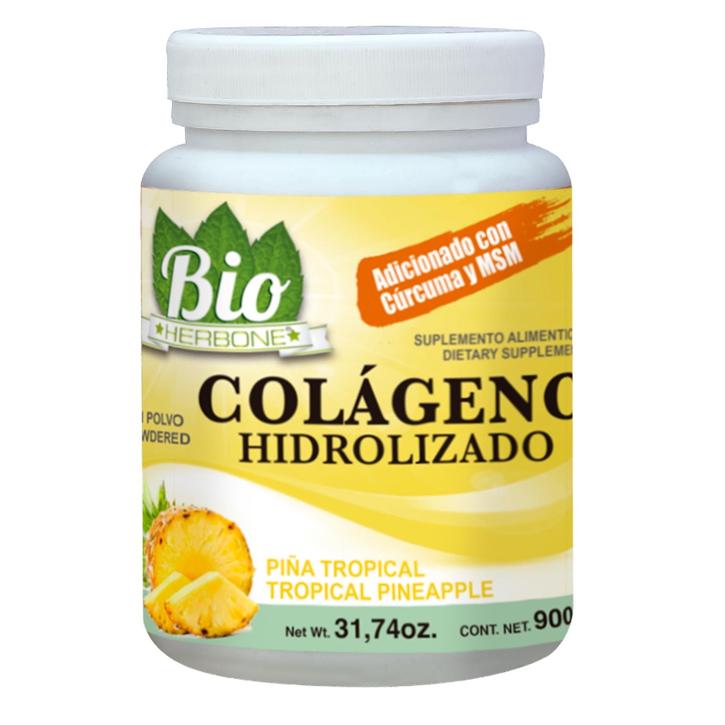 Polvo BIO HERBONE ® colágeno hidrolizado piña bote 900g