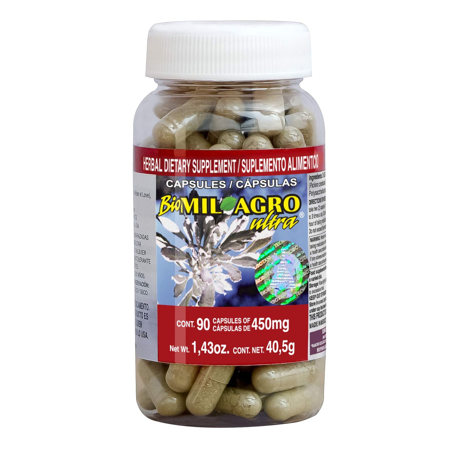 Cápsulas BIOMILAGRO ULTRA ® hojas de chuka frasco 90