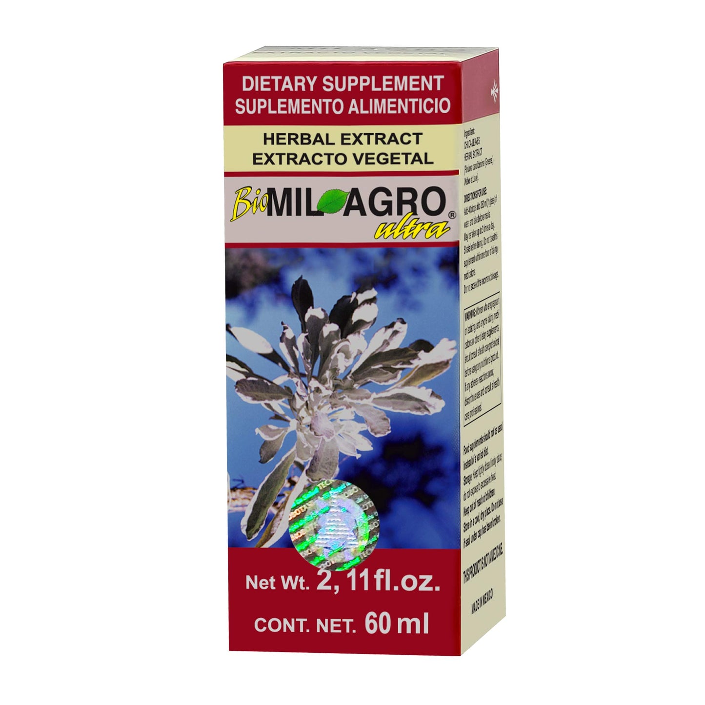 Extracto vegetal BIOMILAGRO ULTRA ® hojas de chuka caja frasco gotero 60ml