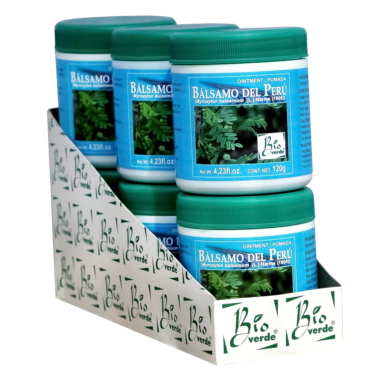 Pomada BIOVERDE ® semilla de bálsamo del perú 6 tarros de 120g