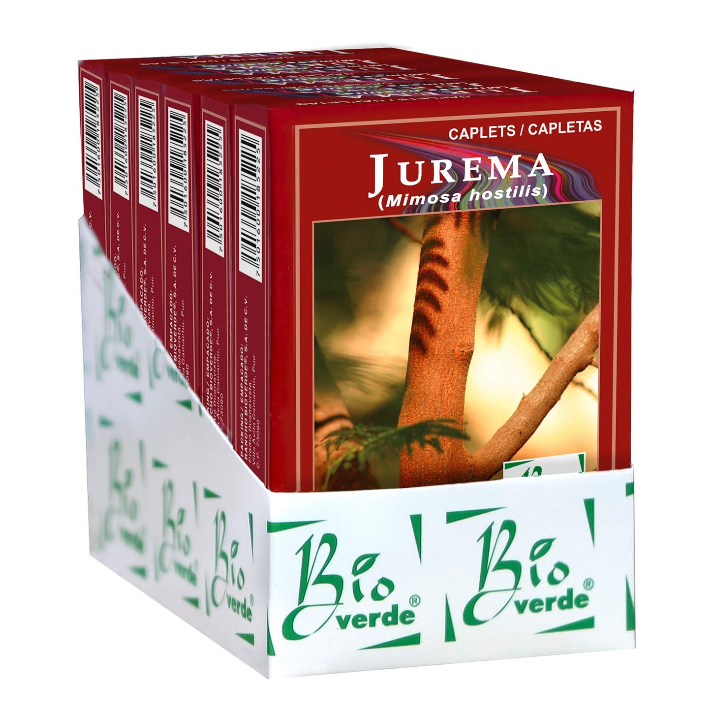 Capletas BIOVERDE ® jurema corteza 6 cajas con 60
