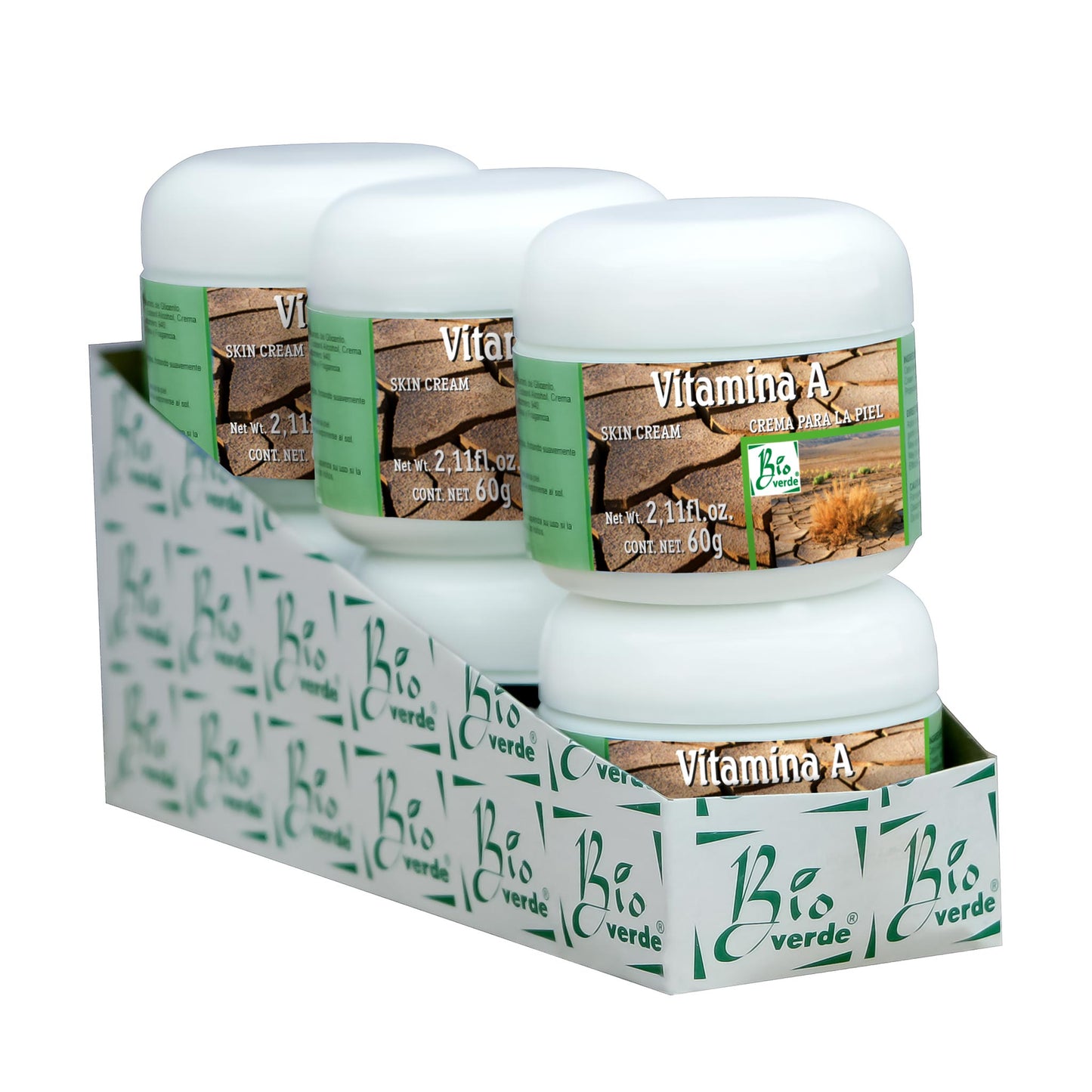 Crema facial BIOVERDE ® vitamina A 6 tarros de 60g