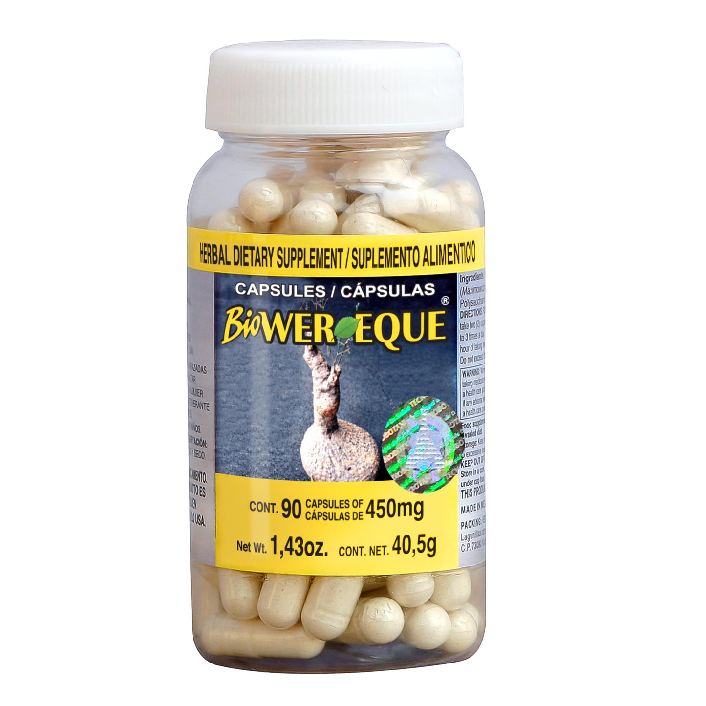 Cápsulas BIOWEREQUE ® raíz de hantyax frasco 90