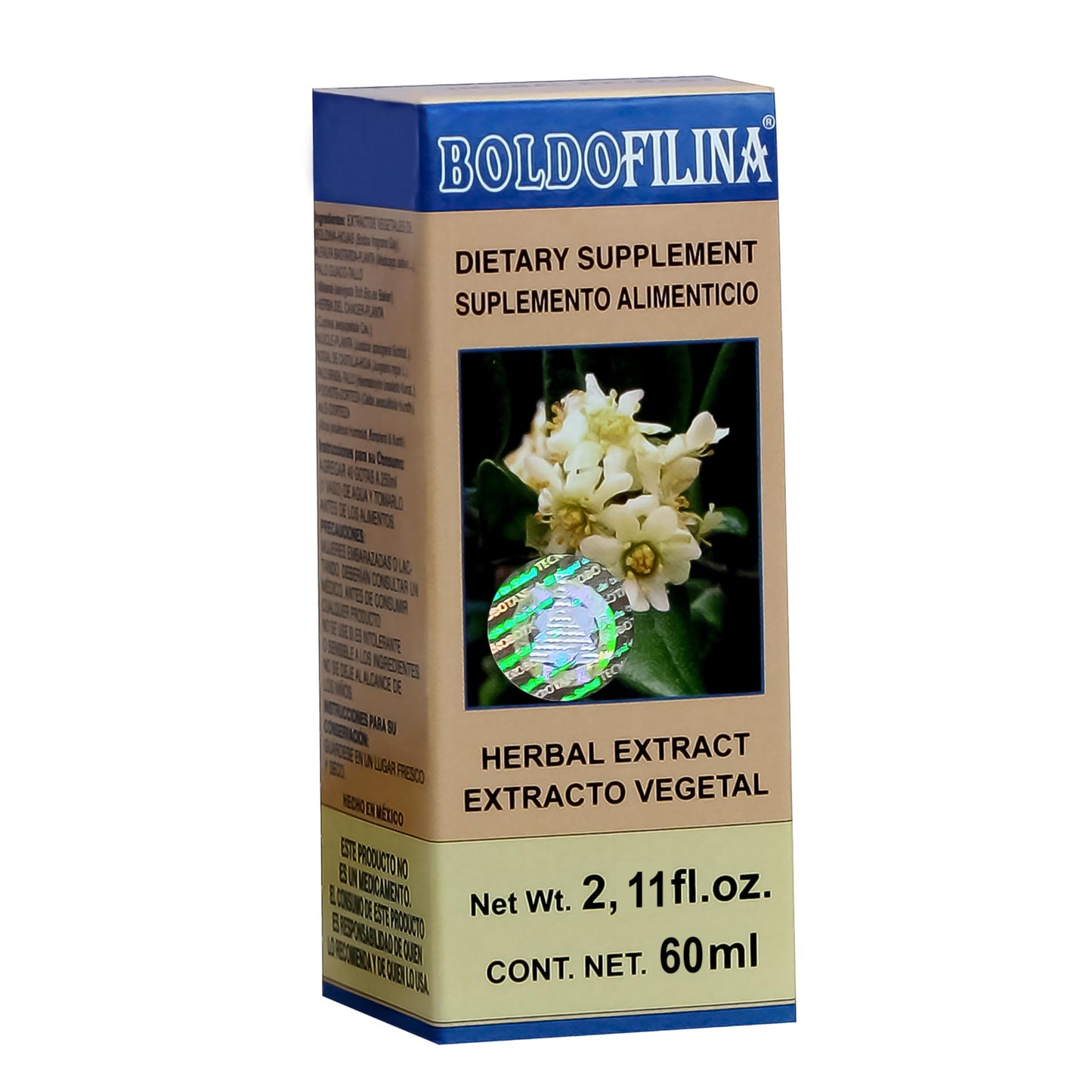 Extracto vegetal BOLDOFILINA ® boldo compuesto caja frasco gotero 60ml