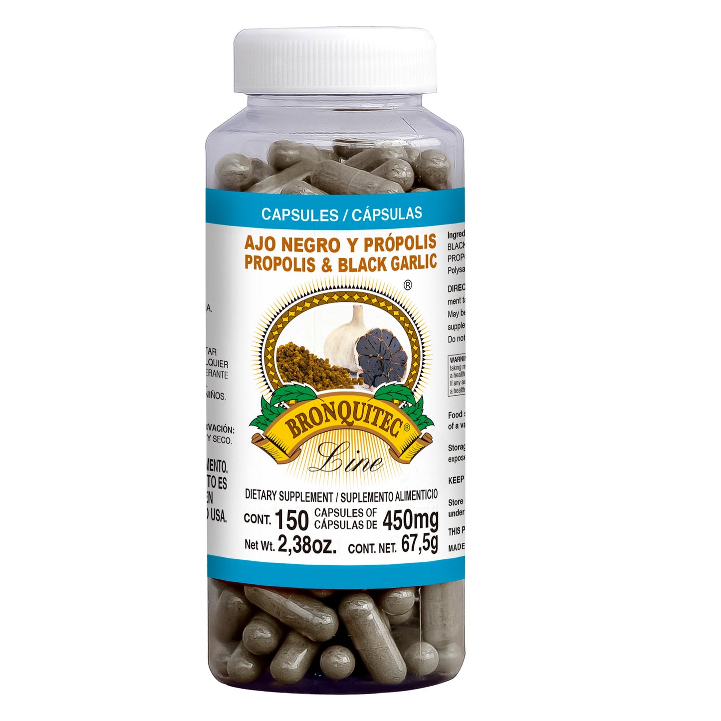 Cápsulas BRONQUITEC ® ajo negro con propólis frasco 150