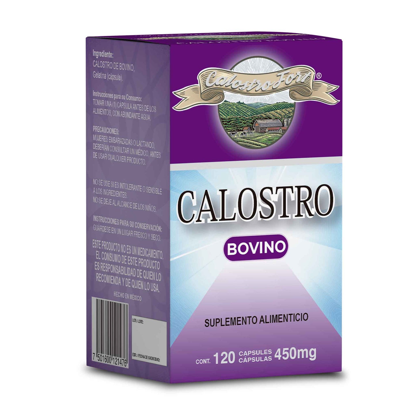 Cápsulas CALOSTROFORT ® calostro de bovino caja frasco 120
