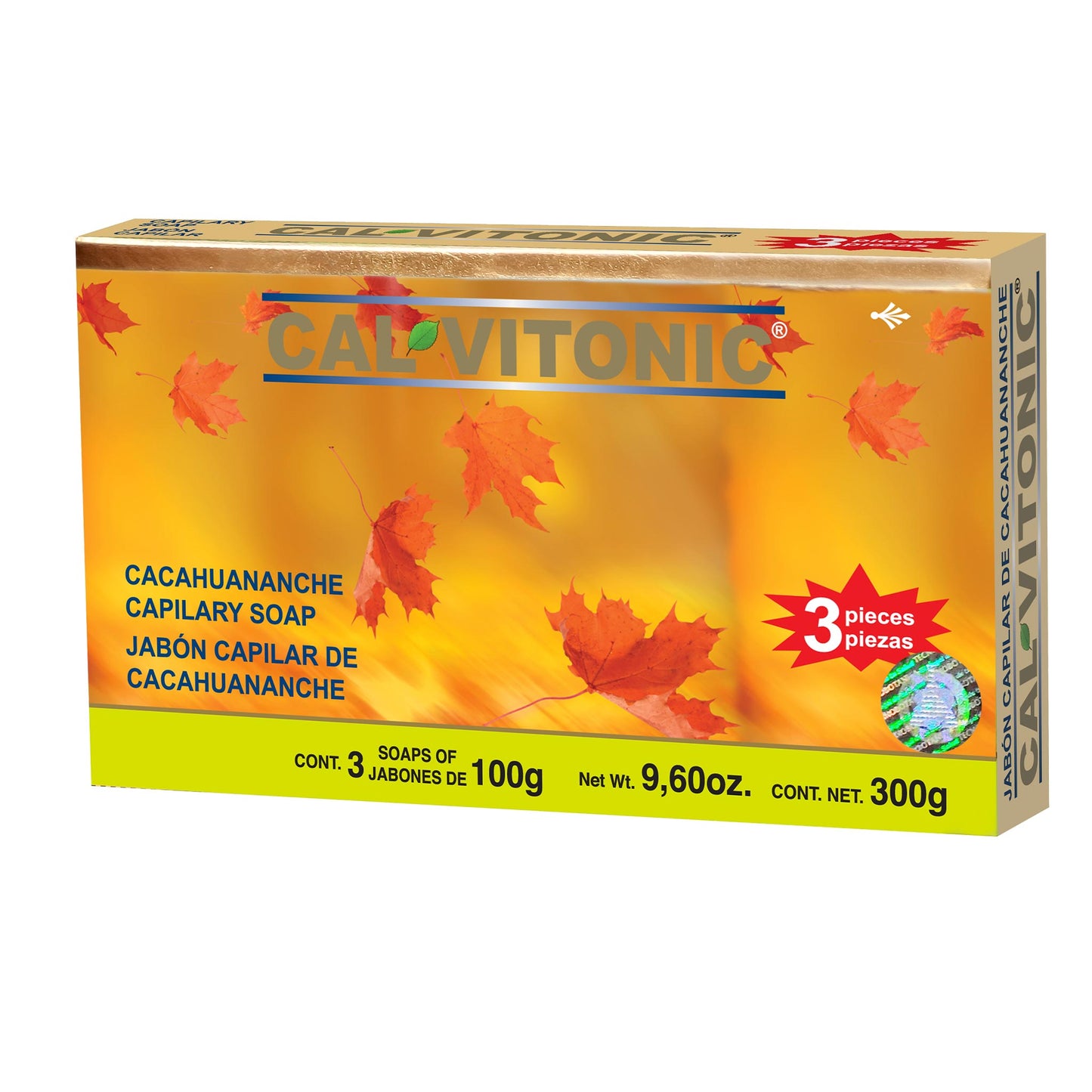 Jabón capilar CALVITONIC ® cacahuananche compuesto caja 3 barras