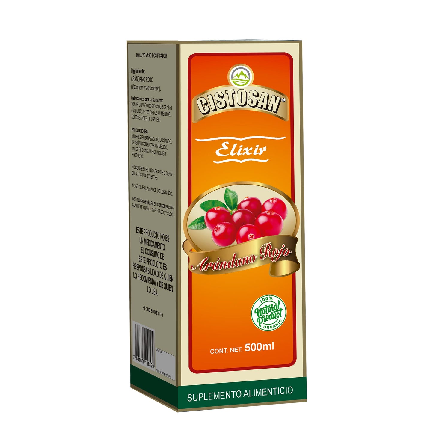 Elixir CISTOSAN ® arándano rojo caja frasco 500ml