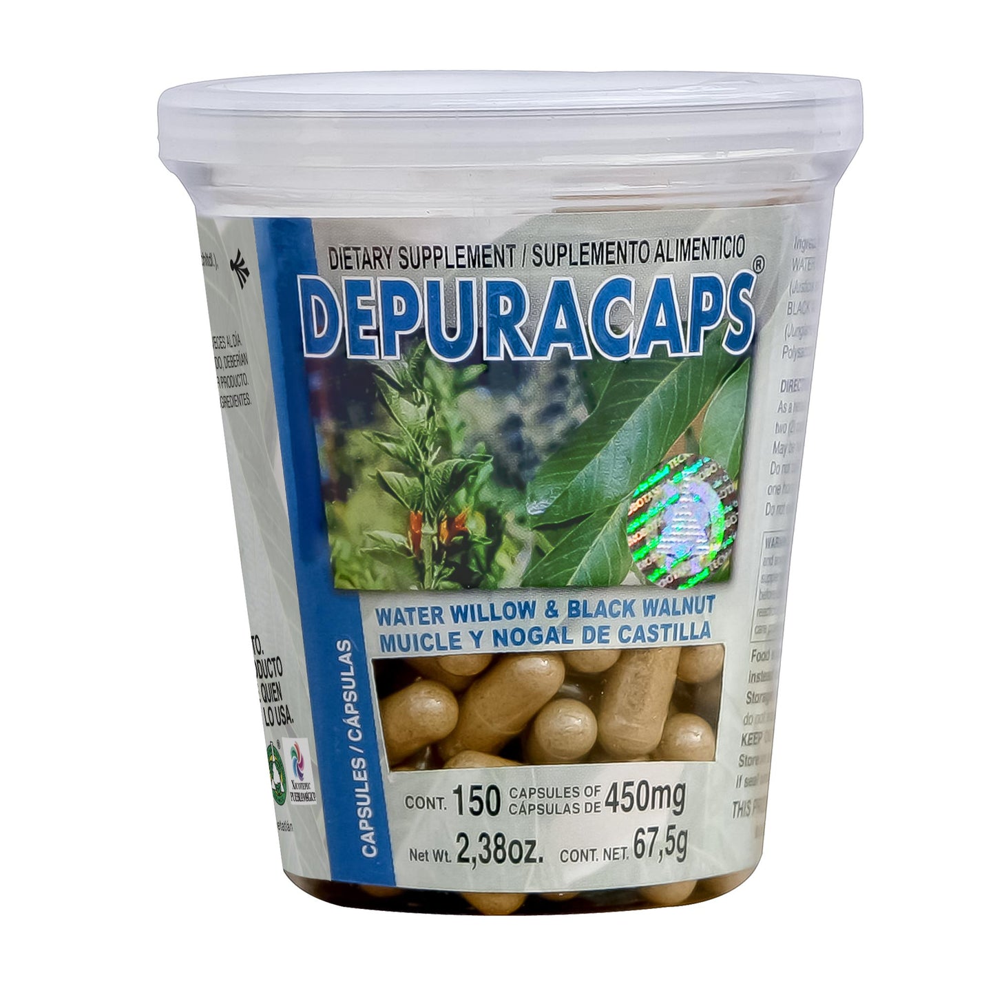 Cápsulas DEPURACAPS ® hojas de muicle y nogal de castilla frasco 150