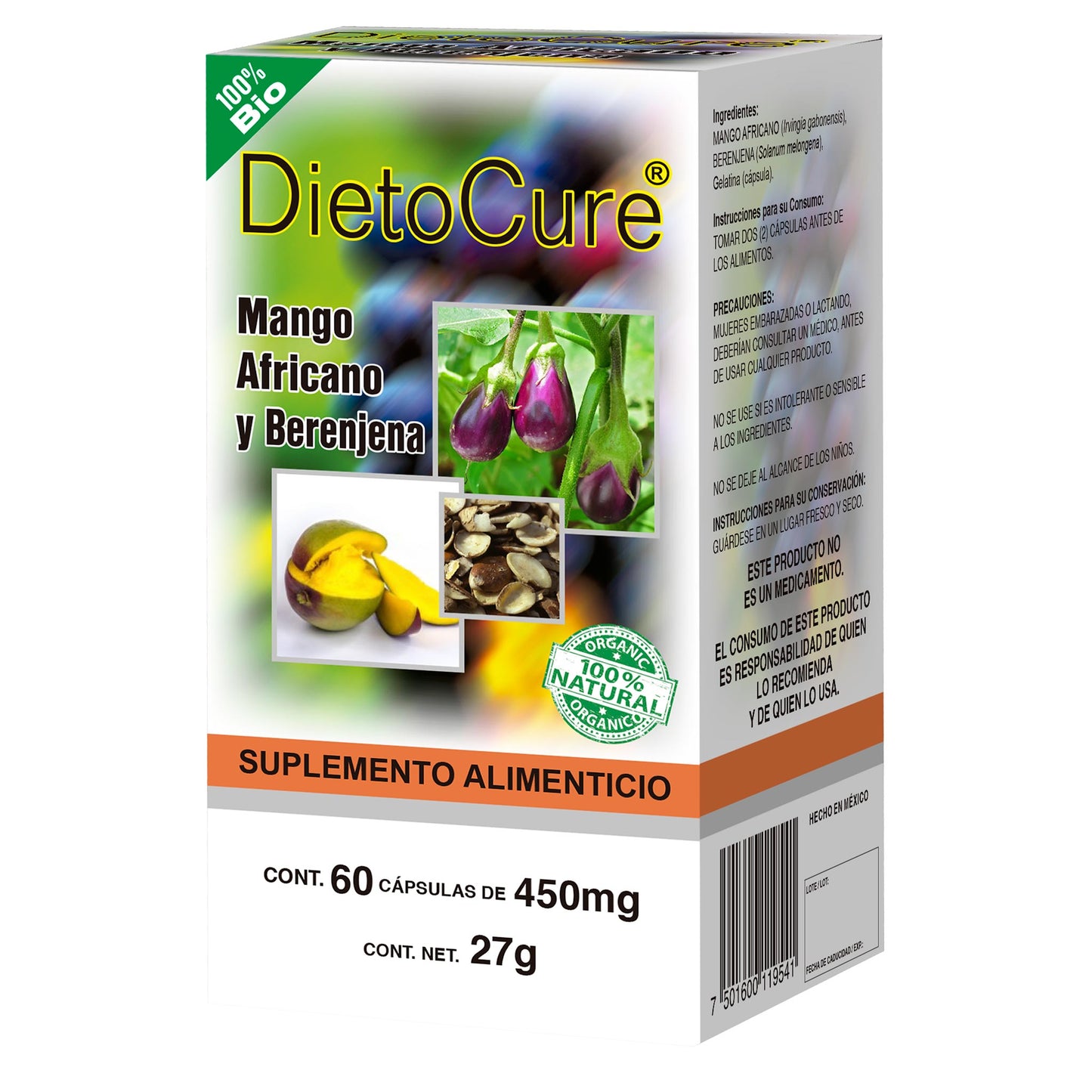 Cápsulas DIETOCURE ® mango africano y berenjena caja frasco 60