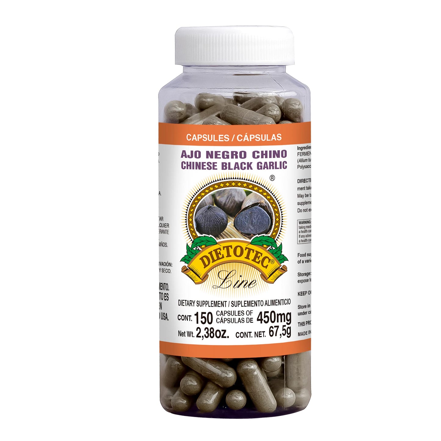 Cápsulas DIETOTEC ® ajo negro chino frasco 150