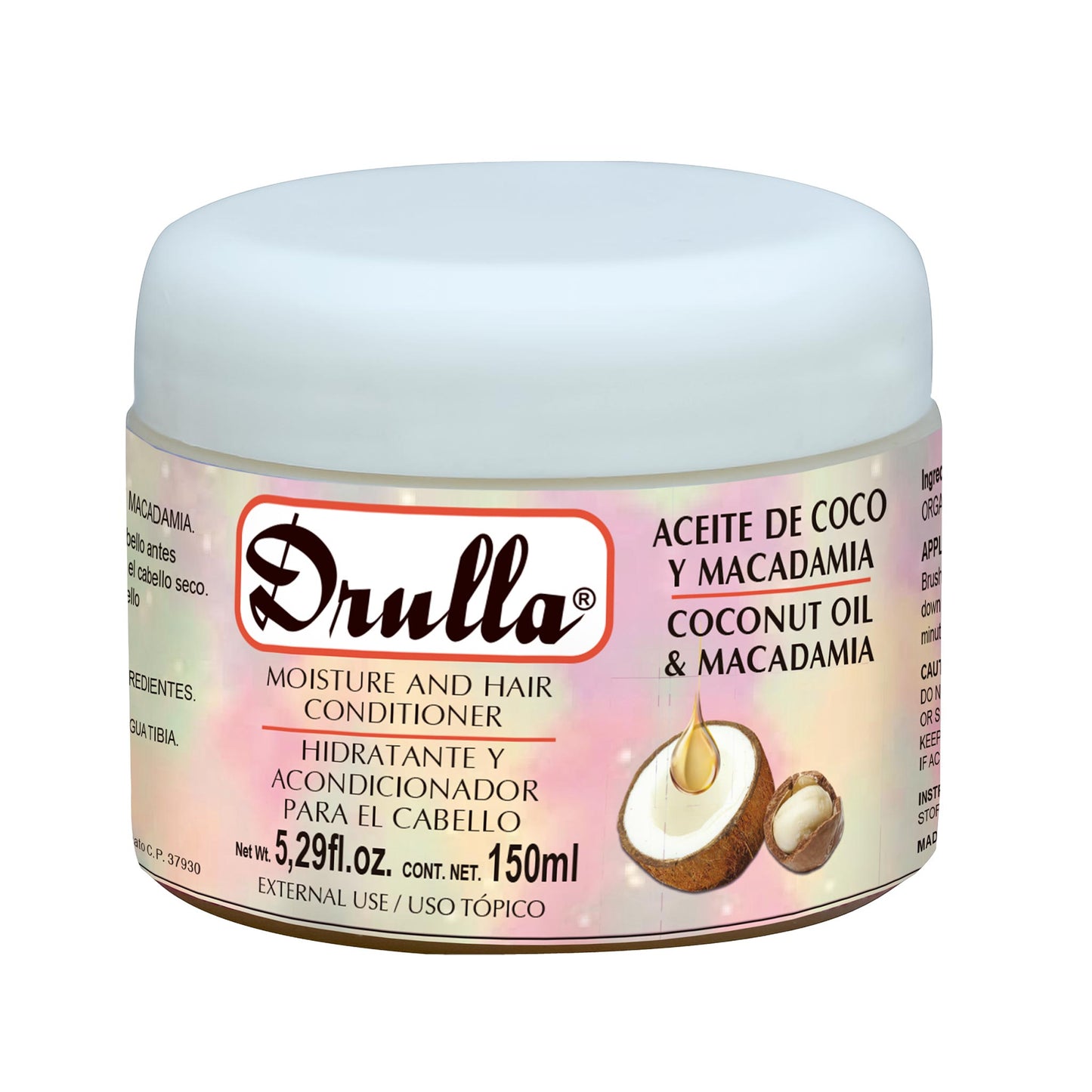 Acondicionador hidratante DRULLA ® aceite de coco y macadamia frasco 150ml