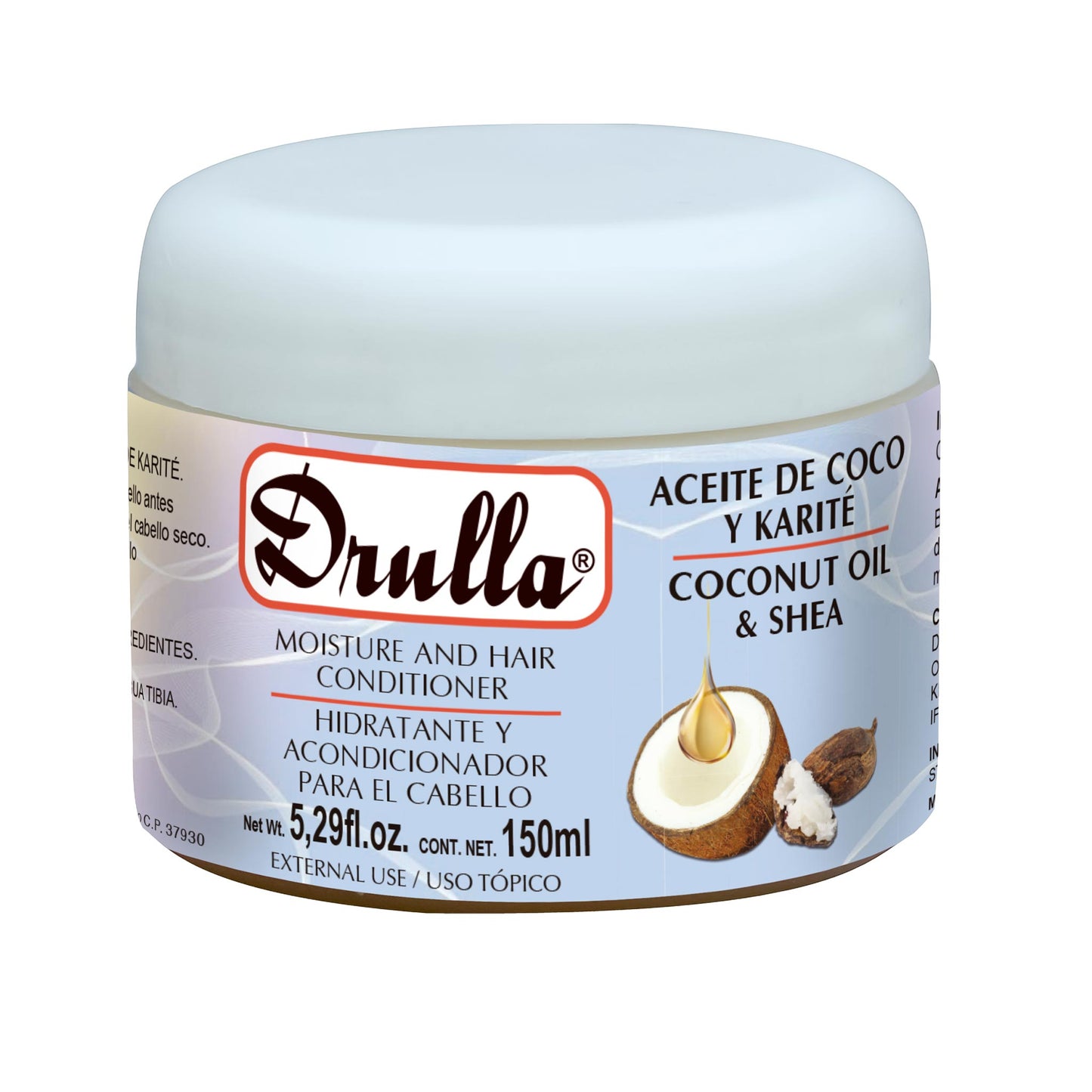 Acondicionador hidratante DRULLA ® aceite de coco y karité frasco 150ml