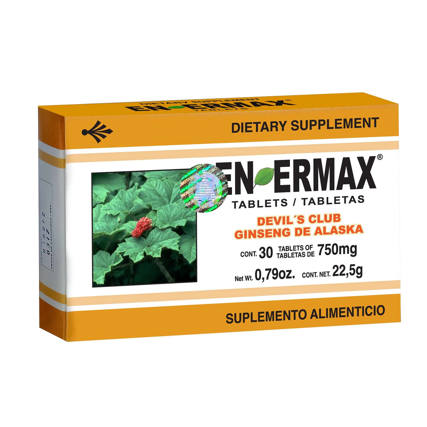 Tabletas ENERMAX ® ginseng de alaska caja blister 30