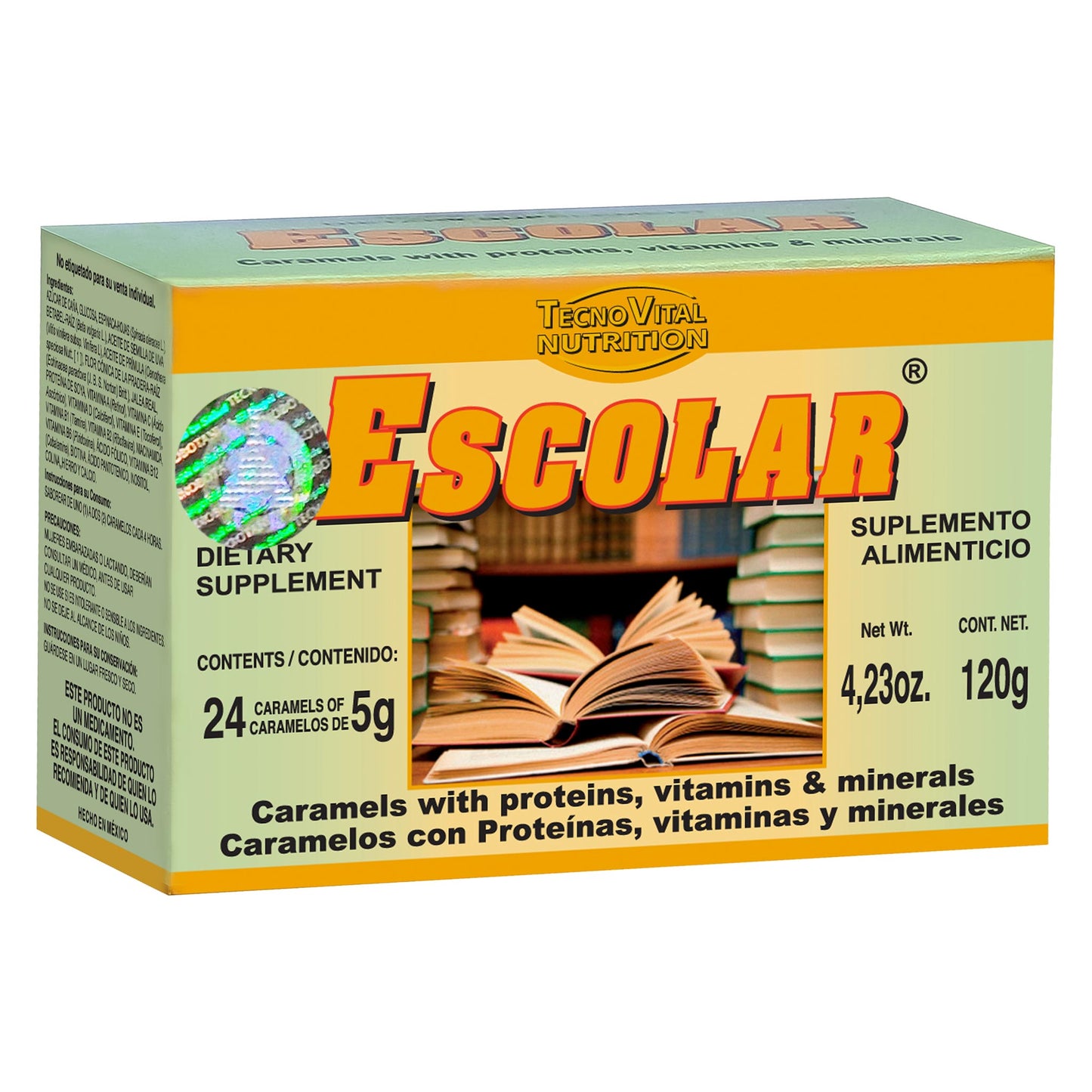 Caramelos ESCOLAR ® proteinas, vitaminas y minerales caja 24pz