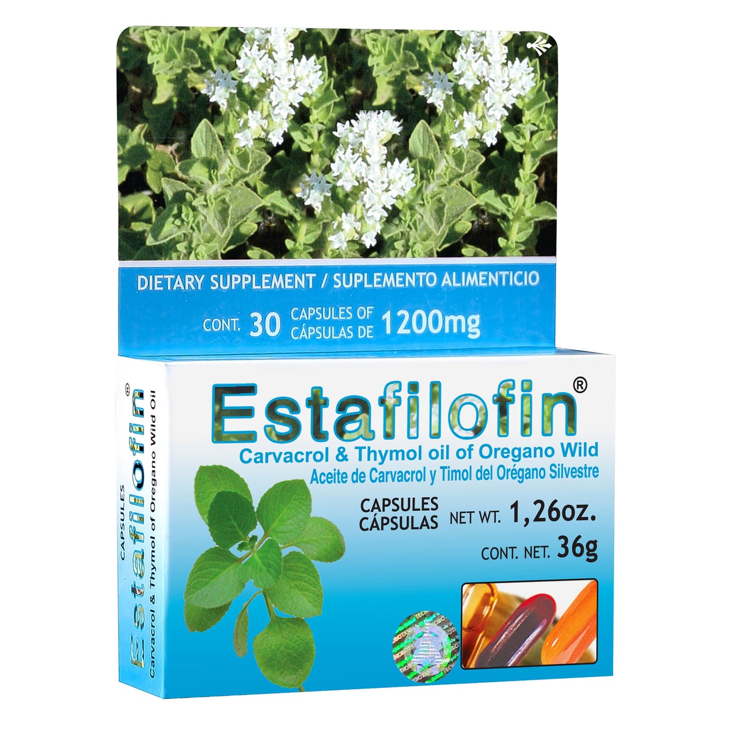 Cápsulas ESTAFILOFIN ® carvacrol y timol caja blister 30