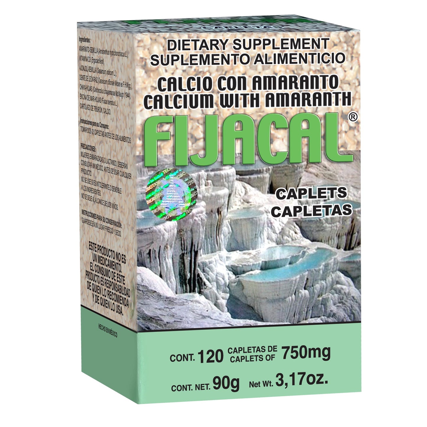 Capletas FIJACAL ® calcio con amaranto caja frasco 120