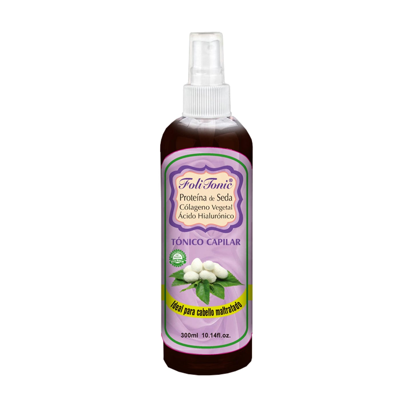 Tónico capilar FOLITONIC ® proteína de seda, colágeno vegetal y ácido hialurónico frasco 300ml