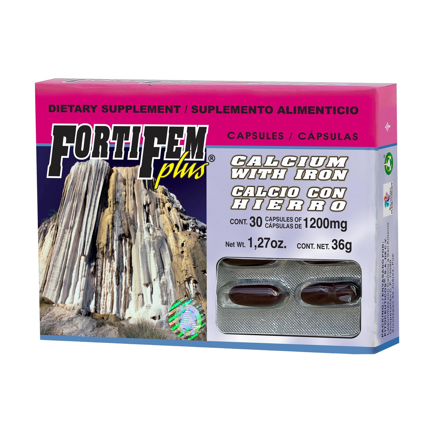 Cápsulas FORTIFEM PLUS ® calcio con hierro caja blister 30