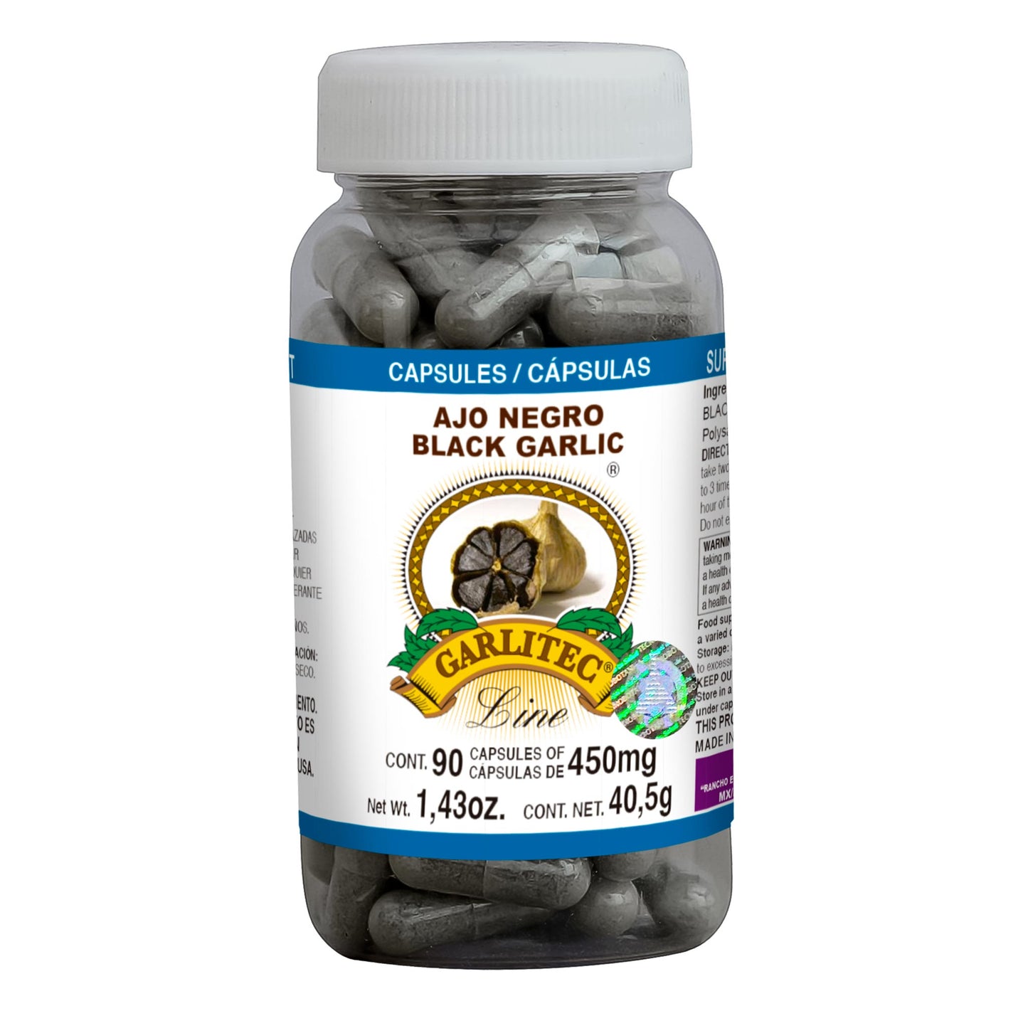 Cápsulas GARLITEC LINE ® ajo negro frasco 90