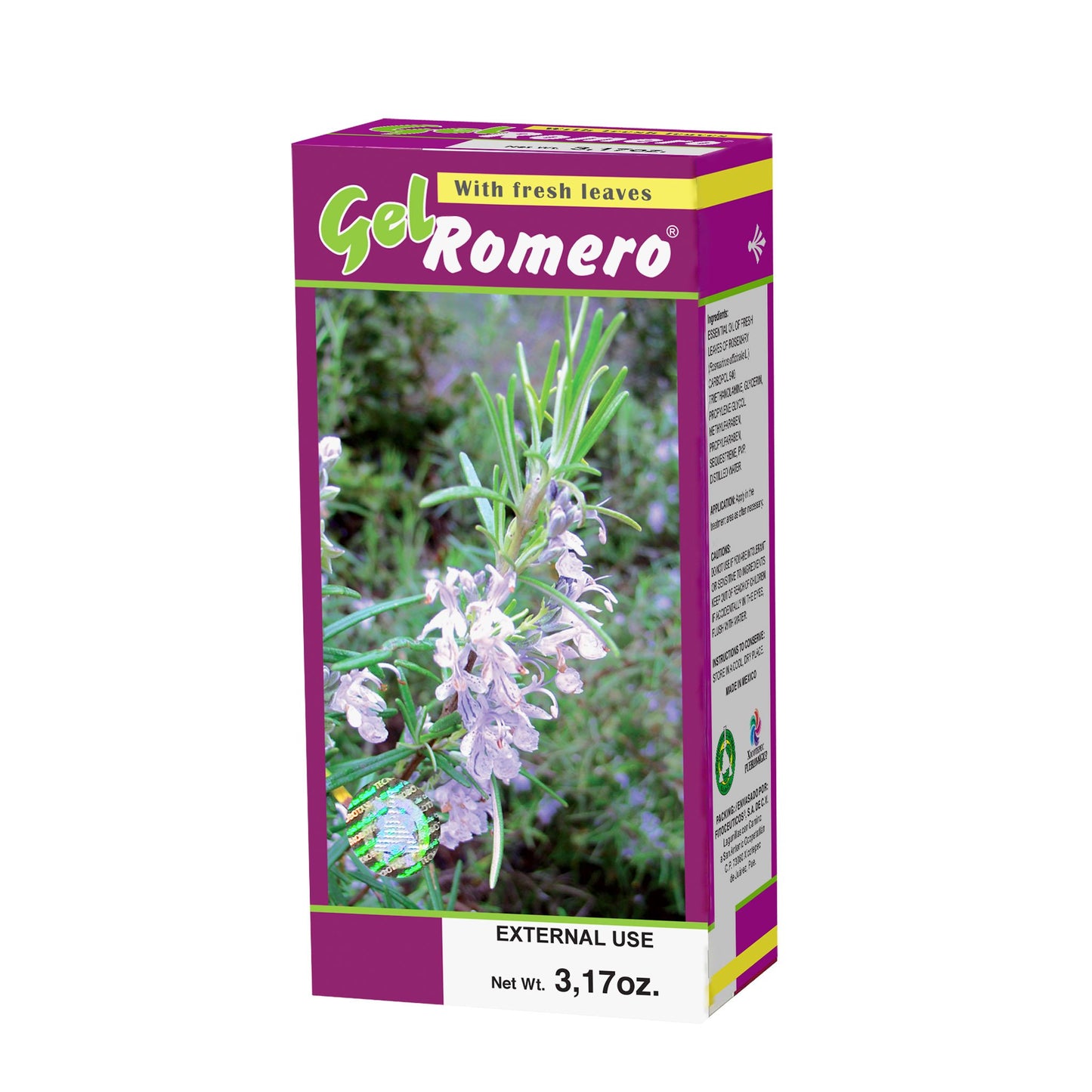 Gel corporal GELROMERO ® hojas de romero caja tubo 90g