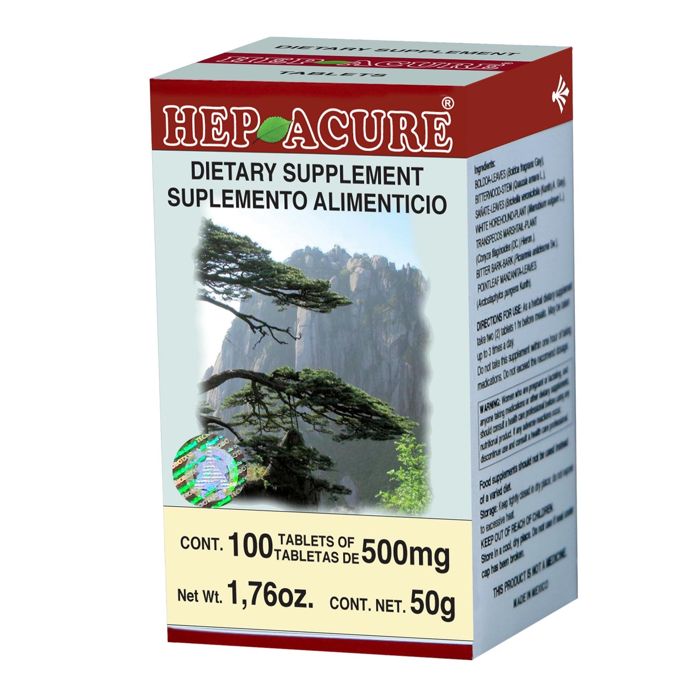 Tabletas HEPACURE ® cuasia compuesta caja frasco 100