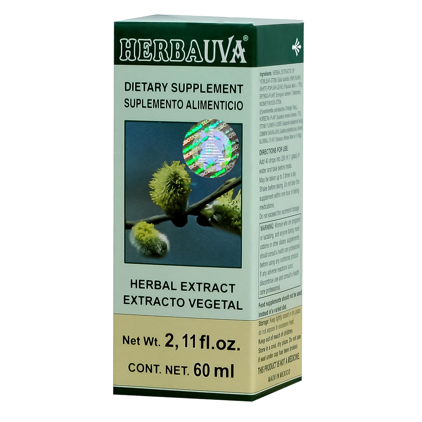Extracto vegetal HERBAUVA ® diente de león compuesto caja frasco gotero 60ml