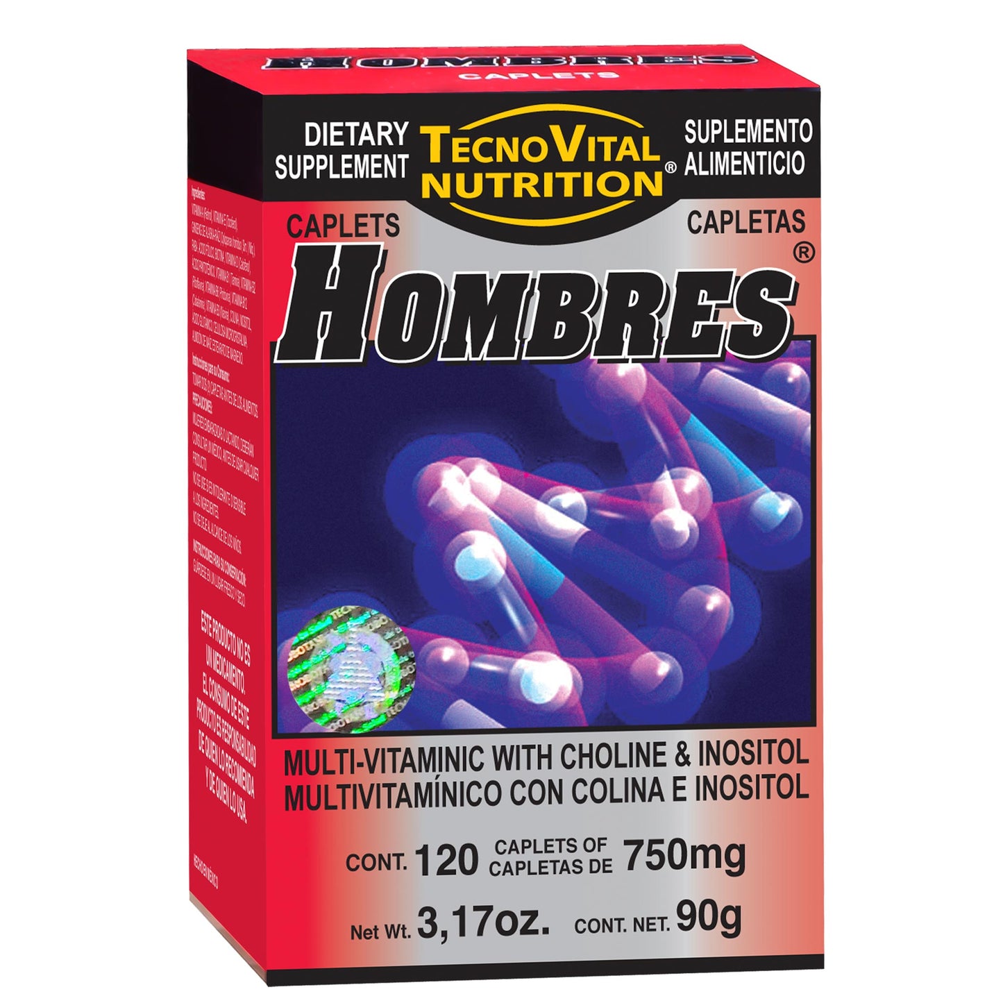 Capletas HOMBRES ® multivitaminico, colina e inositol caja frasco 120
