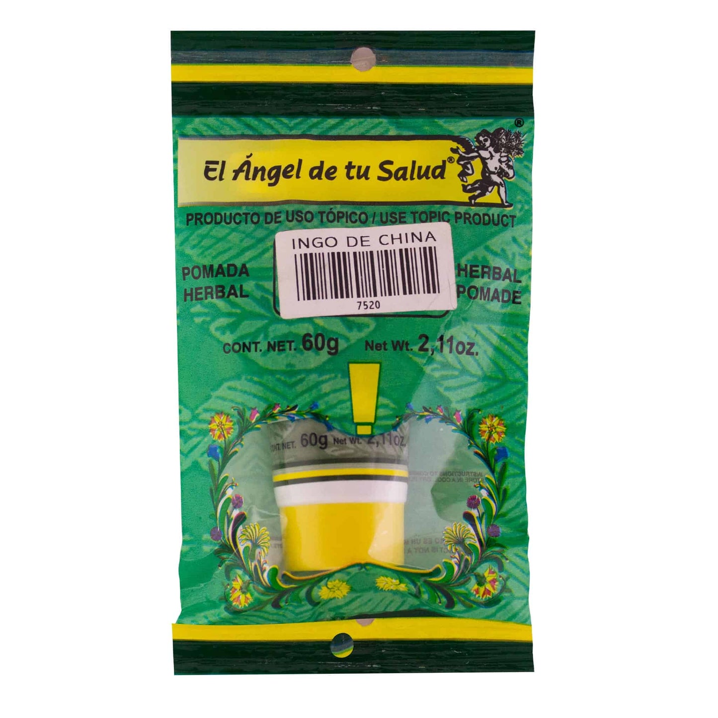 INGO DE CHINA POMADA ™ Bolsa con tubo de 60g
