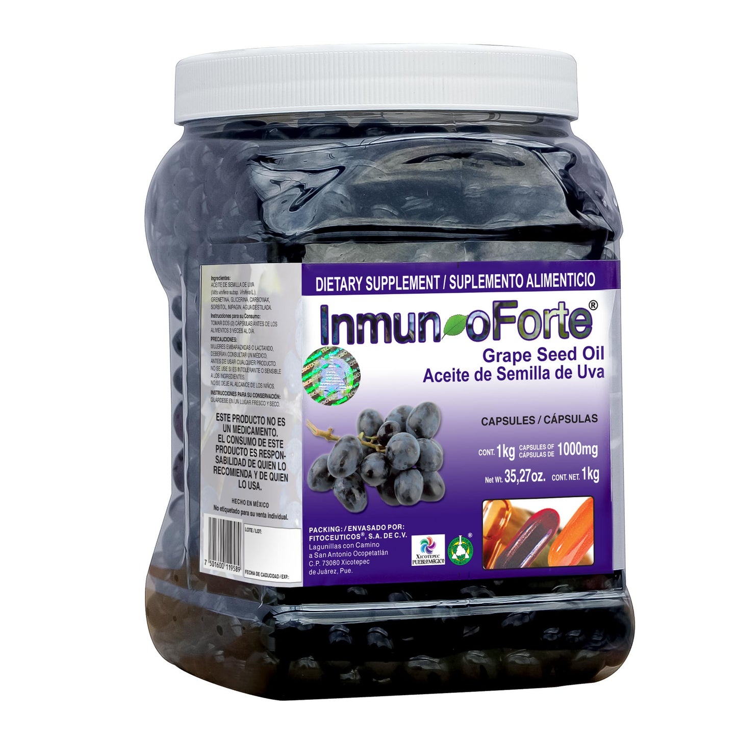 Cápsulas INMUNOFORTE ® aceite de semilla de uva bote 1kg