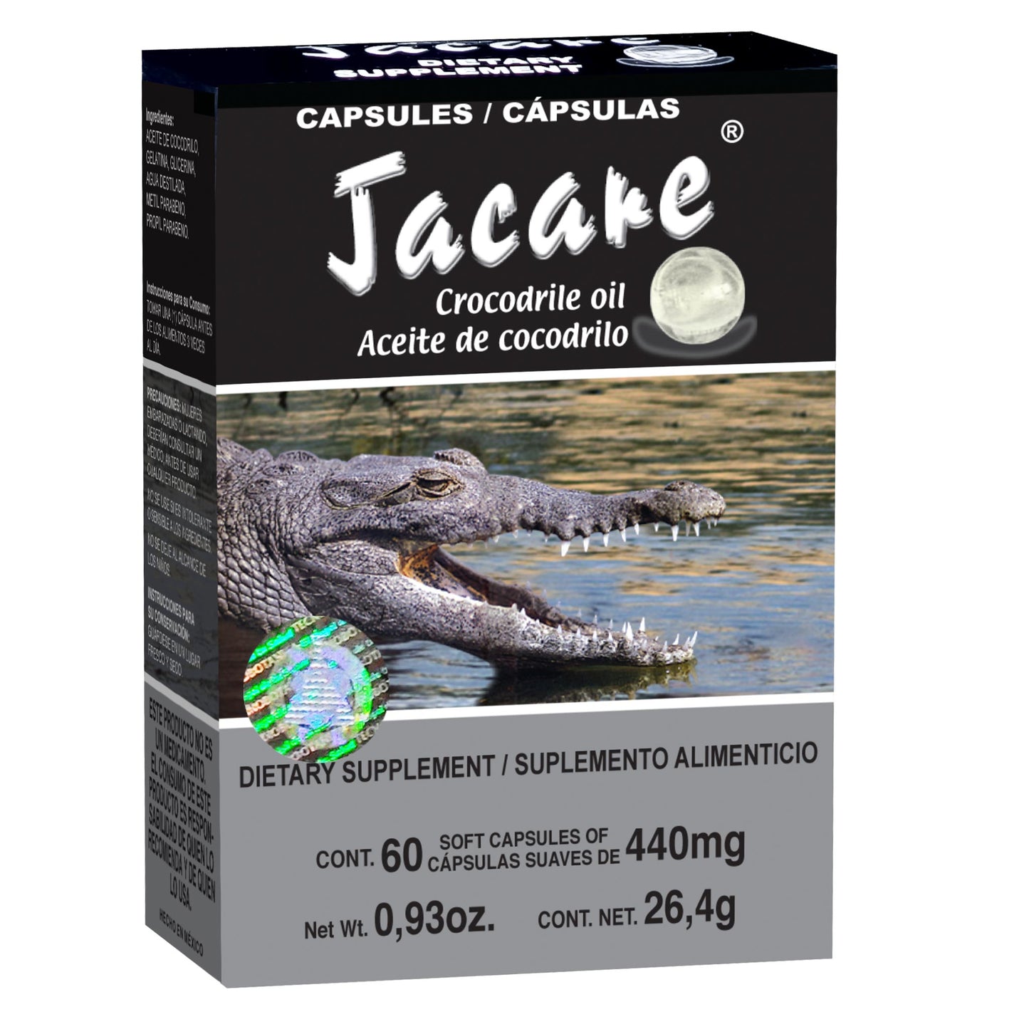 Cápsulas JACARE ® aceite de cocodrilo caja blister 60